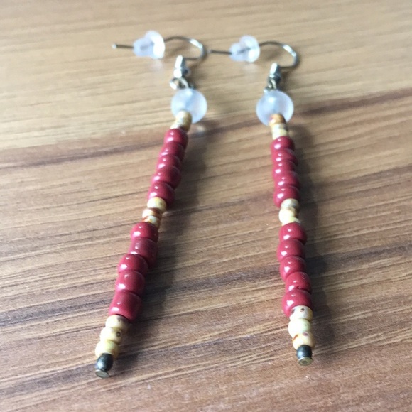 *Long Beaded Dangle Earrings Handmade Earrings,  Handmade Earrings - Picture 5 of 5